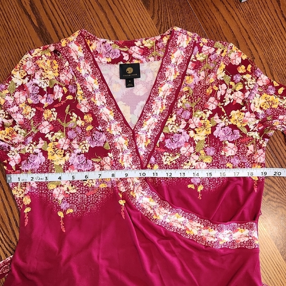 JM Collection Floral Belted Top - Picture 9 of 11